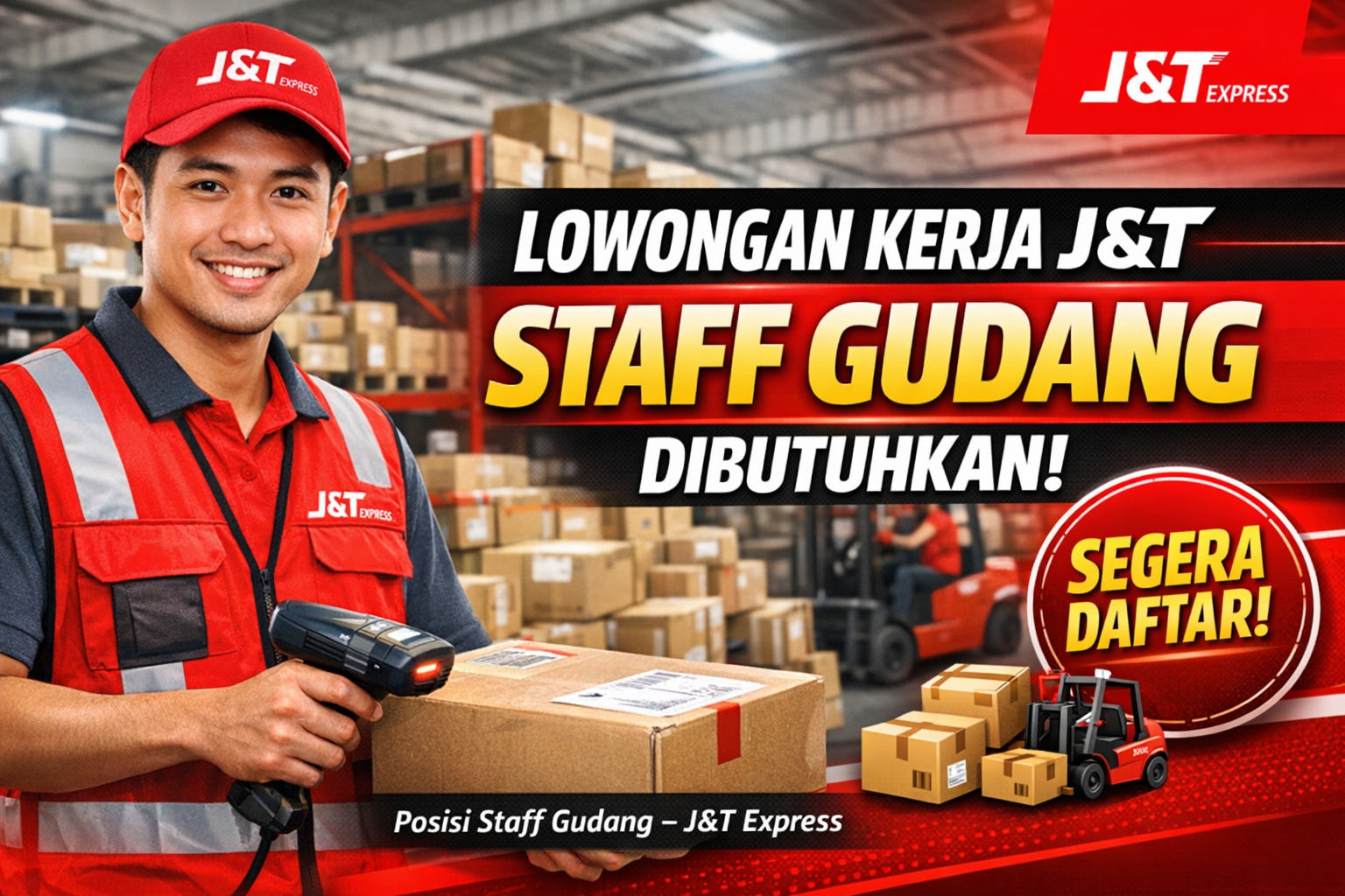 Lowongan Pekerjaan di J&T Staff Gudang Terbaru 2026, Simak Syarat dan Cara Daftarnya