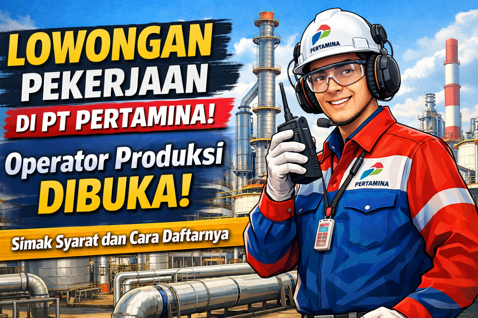 Lowongan Pekerjaan di PT Pertamina sebagai Operator Produksi Dibuka, Simak Syarat dan Cara Daftarnya